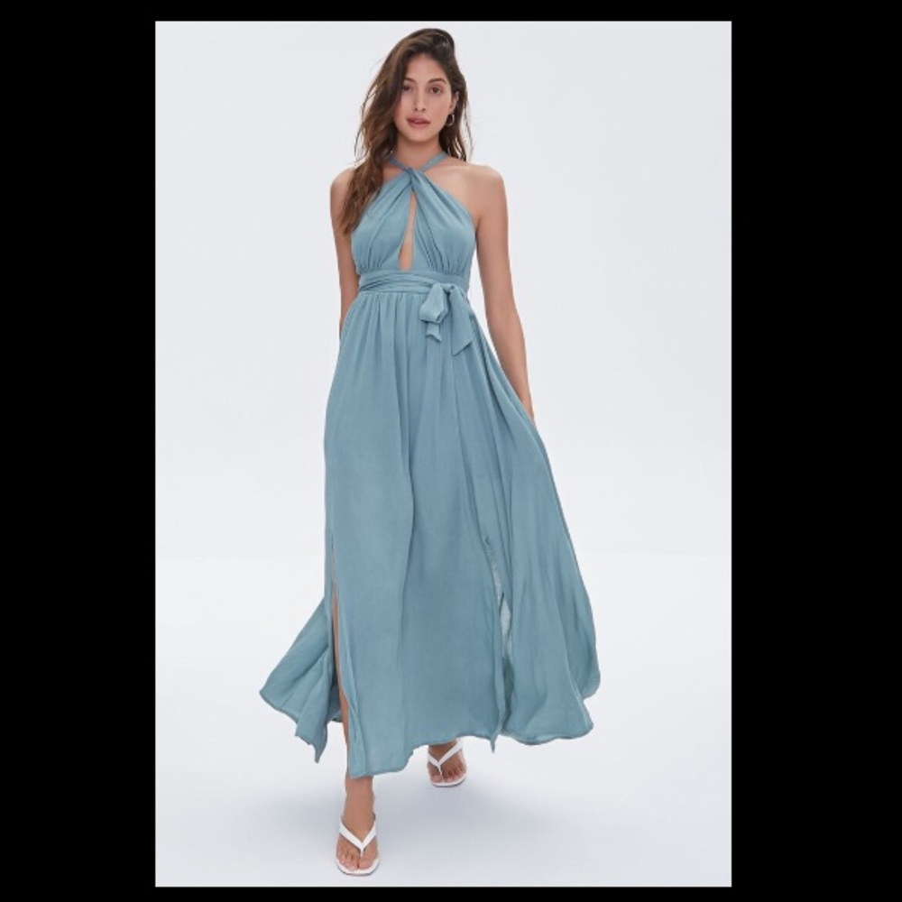 Keyhole Maxi Halter Dress